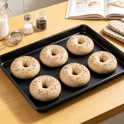 12.7 Inch Nonstick Baking Sheets & Cookie Trays for Oven (12.7in-Black)