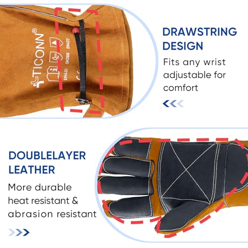 16" Leather Welding Gloves for Men