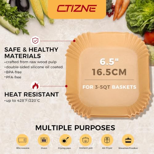 420PCS Air Fryer Liners Disposable for 6.5" Square Air Fryers (6.5" Square)