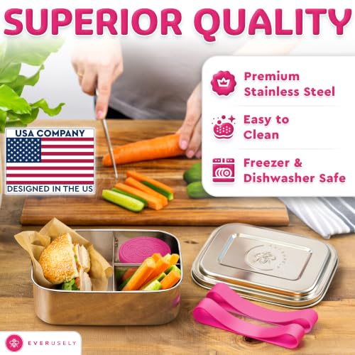 Stainless Steel Bento Box + Condiment Container (Dragonfruit / 37oz / 1100ml)