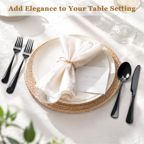 Silverware Set 48 (48 PCS / Elegant Black Pro)