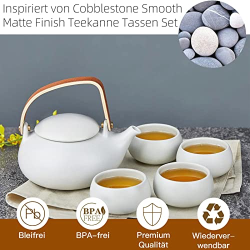 Japanese Teapot Set with 4 Cups (04-Grey Teapot/4 Cups)