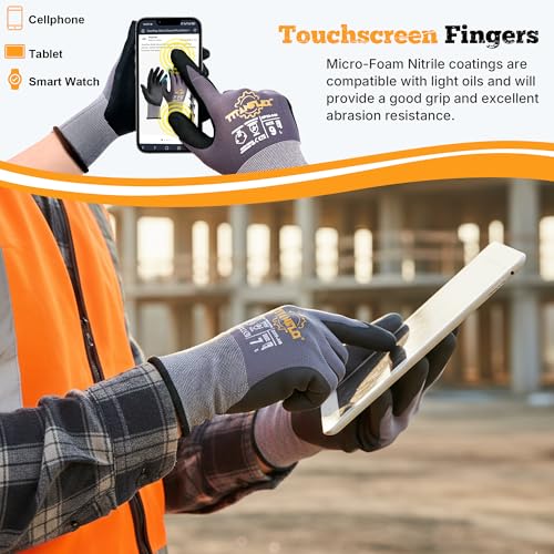 Work Gloves MicroFoam Nitrile Coated (3 Pairs / X-Large)