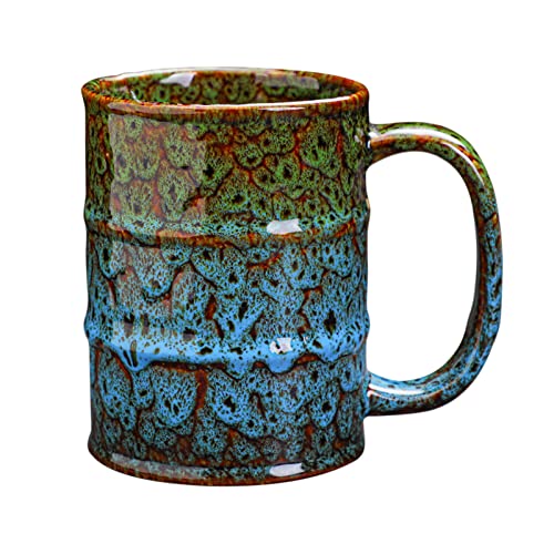 Coffee Mug 20 Oz Coffee Cups Ceramic Tea Cup Large Coffee Mug for Office and Home (Green and Blue)