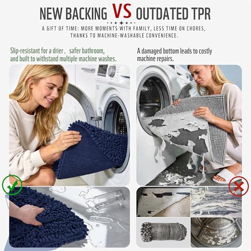 Long Bathroom Rugs Non Slip Washable 44x24 Inch (7.35 Sq Ft)