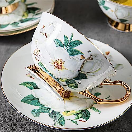 Chinese Bone China Coffee Tea Set (Camellia Tea Set)