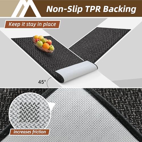 Dirt Trapper Door Mat 24"x36" Non Slip Washable Black