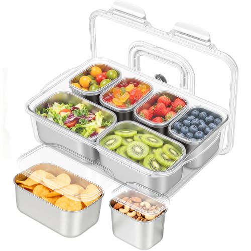 Snackle Box Container (6 Compartment (13.38"L x 9.25"W x 3.54"H))