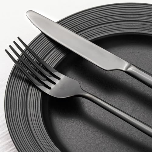 Black Silverware Set for 8 (40-Piece / Black)