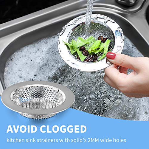 3 Pcs Sink Plug Stopper Disposal Drain Strainer (Silver)
