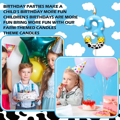 13PCS Toy Inspire Game Story Birthday Candles Set for Kids (Blue+White+Yellow+Black / 3)