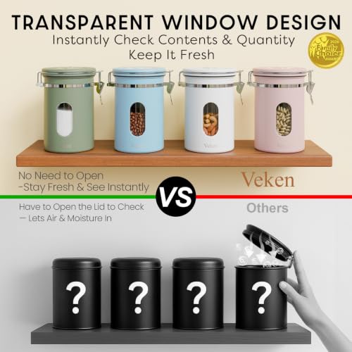 Coffee Canister with Window (Pink / 22 oz)