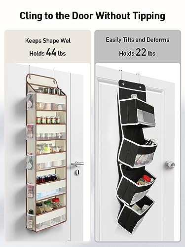 1 Pc 5 Tier Over the Door Organizer with 15 Pockets (Beige / 5 Tier)
