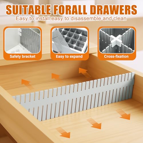 15 Pcs 5.12 Tall Drawer Divider Adjustable Drawer Organizer (15 Count)