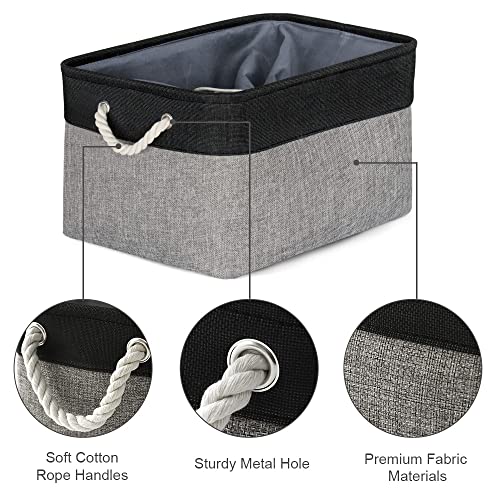Organization and Storage Basket for Organizing (Black&Grey / 3PCS/X Large -17.7Lx13.8Wx9.8H)