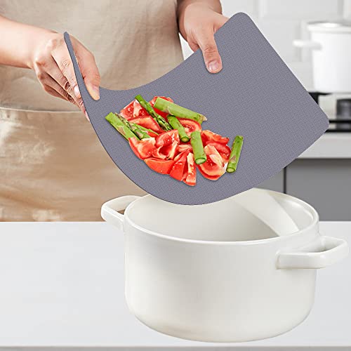 Small Flexible Plastic Cutting Boards for Kitchen Set of 3 (Multi Grey - Small - 3)