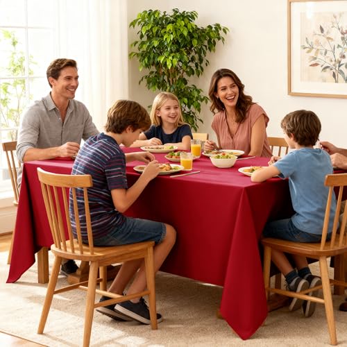 10 Pack Red Tablecloths for Rectangle Tables (Red / 54x108 In, 10 Pack)