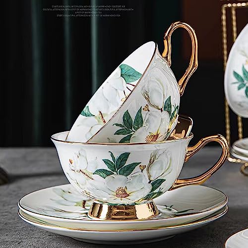 Chinese Bone China Coffee Tea Set (Camellia Tea Set)