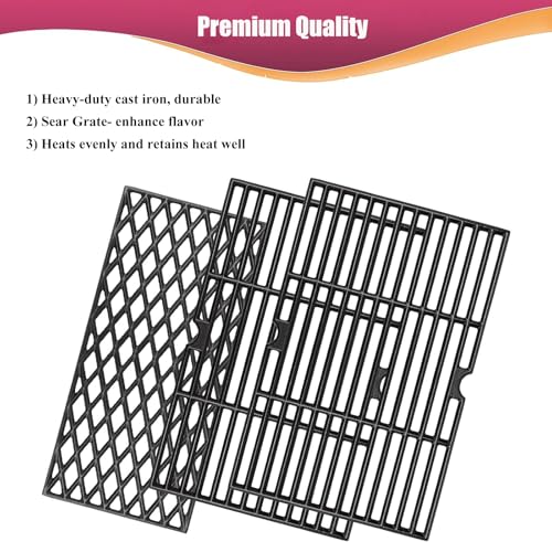Cast Iron Grill Grates for Dyna glo DGH474CRP DGH483CRP DGF493BNP DGF493PNP (28.4"x16.5")