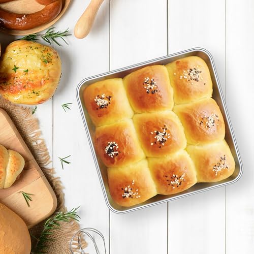 2 Pack 6 x 6 Inch Square Baking Cake Pan (6'' x 6'')