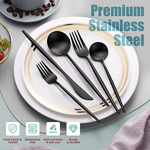 Matte Black Silverware Set for 8 (Black / 40 Pieces Set)