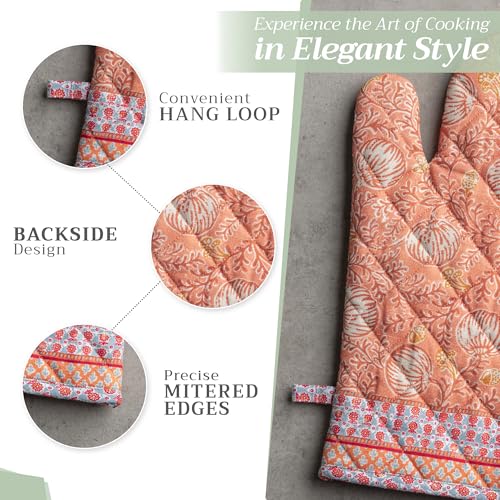 Maison d'Hermine Oven Gloves 100% Cotton Oven Mitt (033 - Harvest Festival / 7.5" x 13" (Oven Mitt))