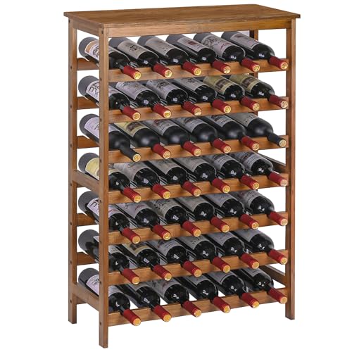 42 Bottles Bamboo Wine Rack (Walnut / 7-Tier)