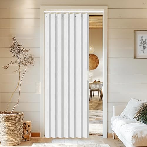 Accordion Door Curtains for Closet (Stone White / 39"W x 78"L (Pack of 1))