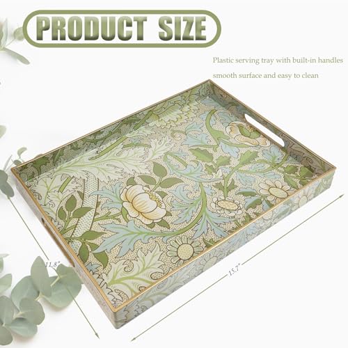Plastic Serving Tray with Handles for Coffee Table (Multi D)