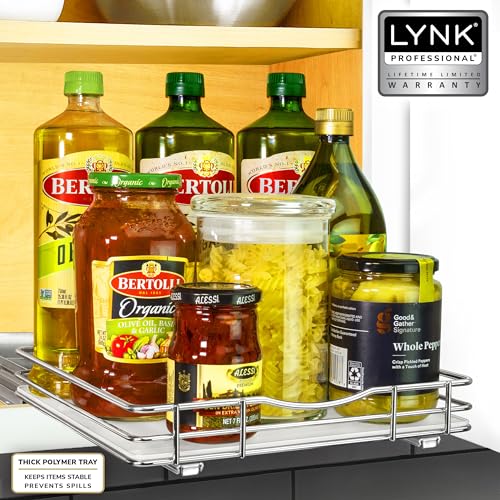 Pull Out Spice Organization for Cabinets (Chrome / 10-1/4" - 1 Tier)