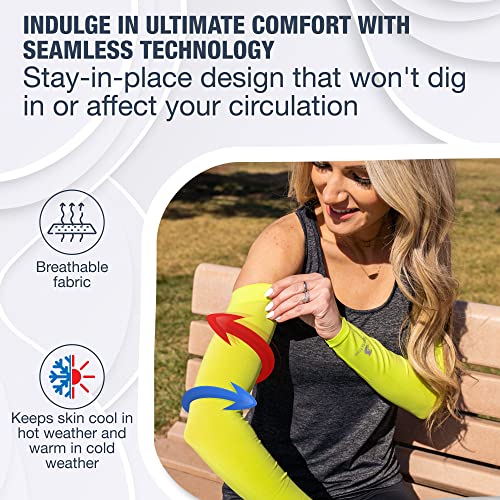 Cooling Arm Sleeves for Men & Women (1 Pair: Green / One Size)