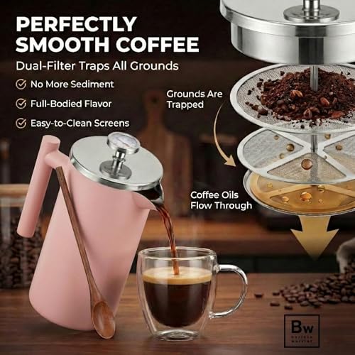 French Press Coffee Maker (Pink)
