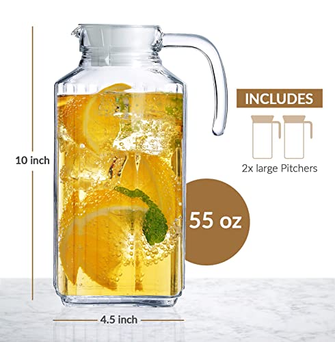 Glass Pitcher with Lid (55oz)