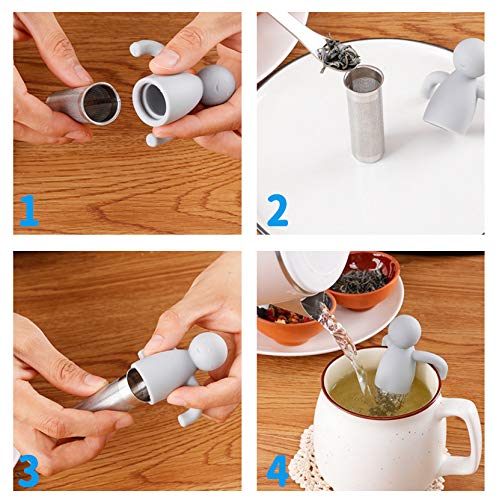Tea Infuser for Loose Leaf Tea Extra Fine Mesh Tea Steeper Gray (A-Gray)