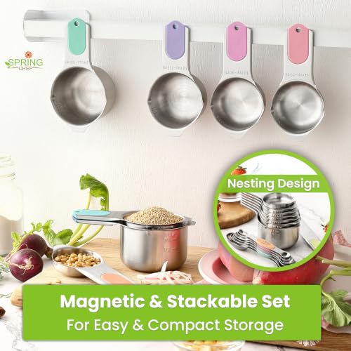 Magnetic Measuring Cups & Spoons Set of 15 w (Pastel)