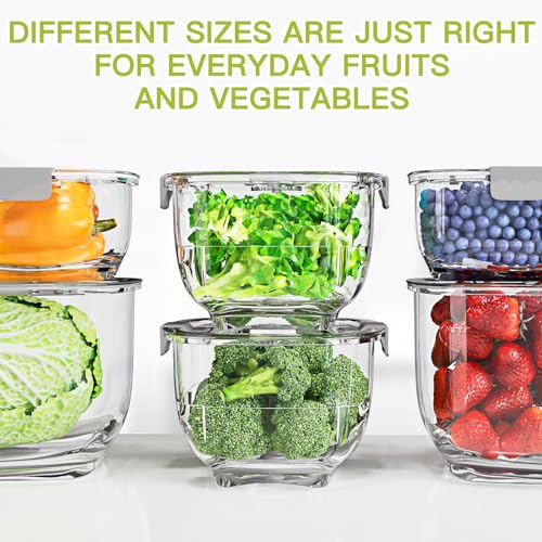 Fresh Produce Vegetable Fruit Storage Containers 3Piece Set (Grey Clear)