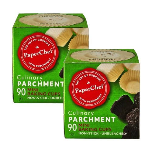 Mini Parchment Baking Cups Nonstick Easy Release 90 Count 2 Pack (Mini (Pack of 2))