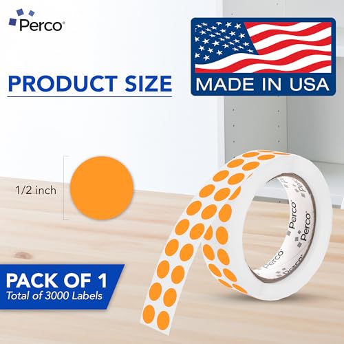 Neon Orange Round Circle Dot Sticker 1 (Neon Orange / 0.5 Inch)