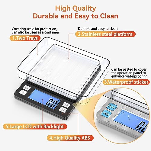 Upgraded Small Food Scale with 0.1 g (0.1g/3kg Black)