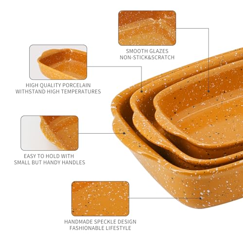 Ceramic Baking Dish Set of 3 (Orange)