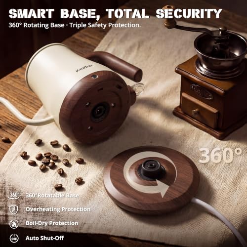 Gooseneck Electric Kettle (beige / 0.8 Quarts)