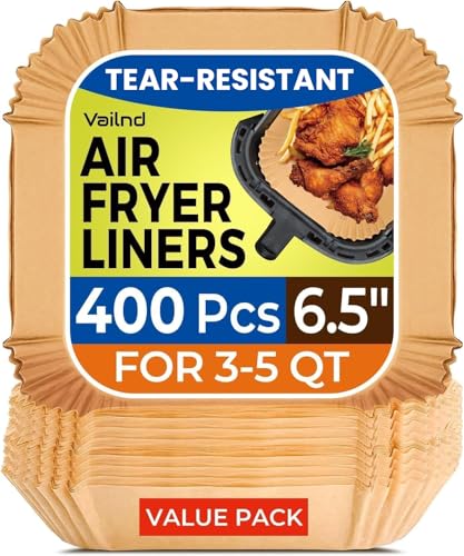 400 Pcs 6.5" Square Air Fryer Liners Disposable for 3 (6.5" Square)