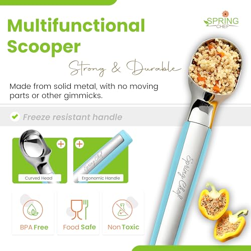 Heavy Duty Metal Ice Cream Scoop w (Blue (Aqua Sky))