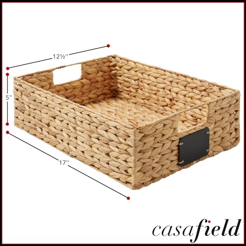 Set of 4 Water Hyacinth Pantry Baskets (Natural - Hyacinth / 12.5" x 17" x 5")