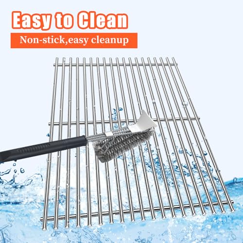 Stainless Steel Grill Flavorizer Bar Heat Plates with 2 Pack Grates BBQ Gas Grill Replacement Parts for Weber Genesis II 300 Series Genesis II E (Stainless Steel 3+5+2grate)