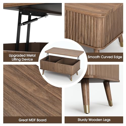 Lift Top Coffee Table with Storage for Living Room (Espresso Walnut)