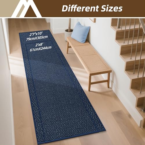 Hallway Runner Rugs Non (Blue / 2'7" x 10')