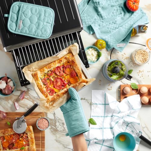 Quilted Cotton Oven Mitt (Mineral Water)