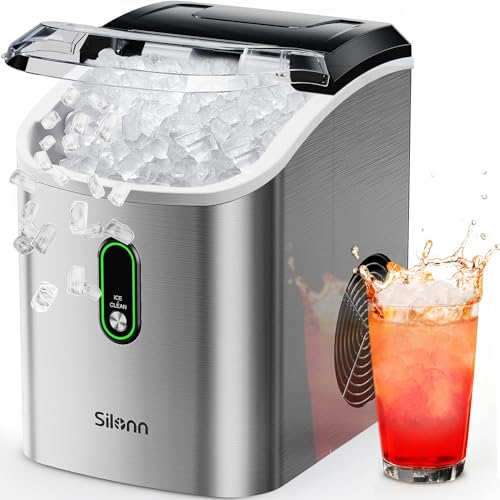 Nugget Ice Maker Countertop (Stainless Steel-PRO / 33 lbs)