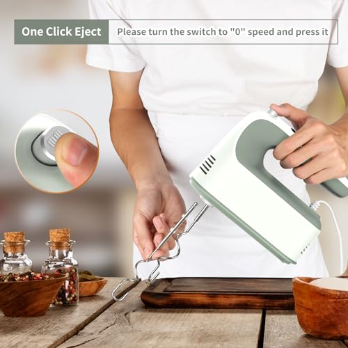 9 Speed Digital Hand Mixer Electric (Light Green)
